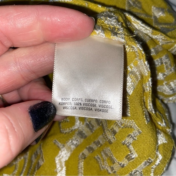 Anthropologie • Floreat | Yellow One Shoulder Embroidered Tank Bohemian medium - Picture 7 of 10